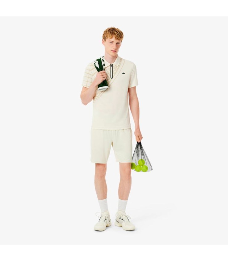 Corto Lacoste Sport Ultra Dry Ecru 3