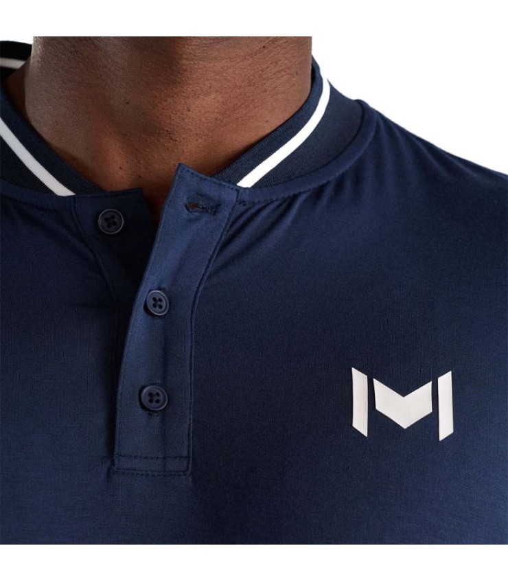 Polo MouratoGlou Mandarin Bleu Colar Marinho 2