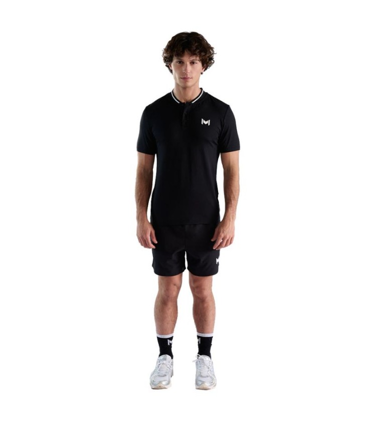 Polo MouratoGlou Mandarin Colar Noir 4