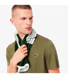 Khaki t-shirt with print Lacoste Ultra dry