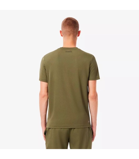 Khaki T-Shirt mit Lacoste Ultra Dry Druck