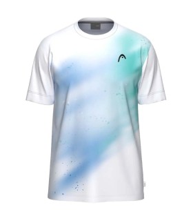 T-Shirt Head Topspin Junior Blanc / Turquoise 1