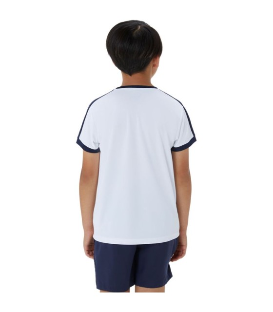 T-Shirt Asics Garçon Blanc / Bleu Marine 2