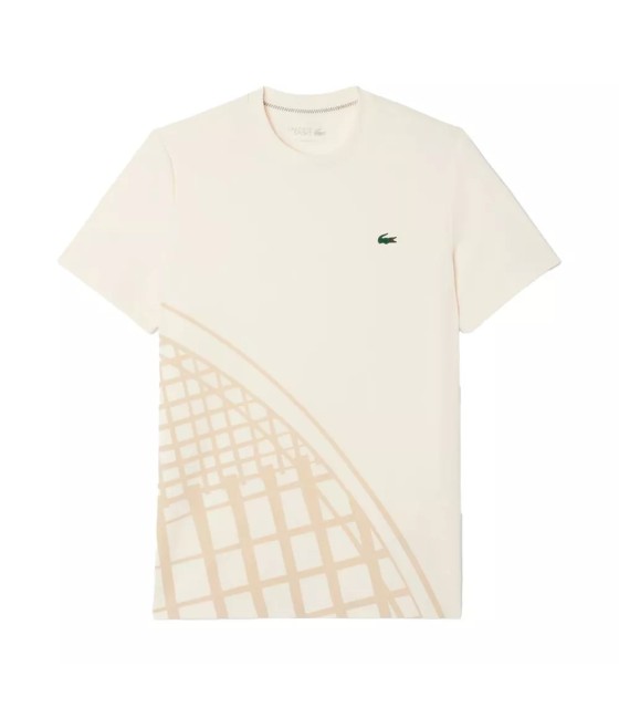 Camiseta Lacoste Ultra Dry Blanca Ecru Estampada 1