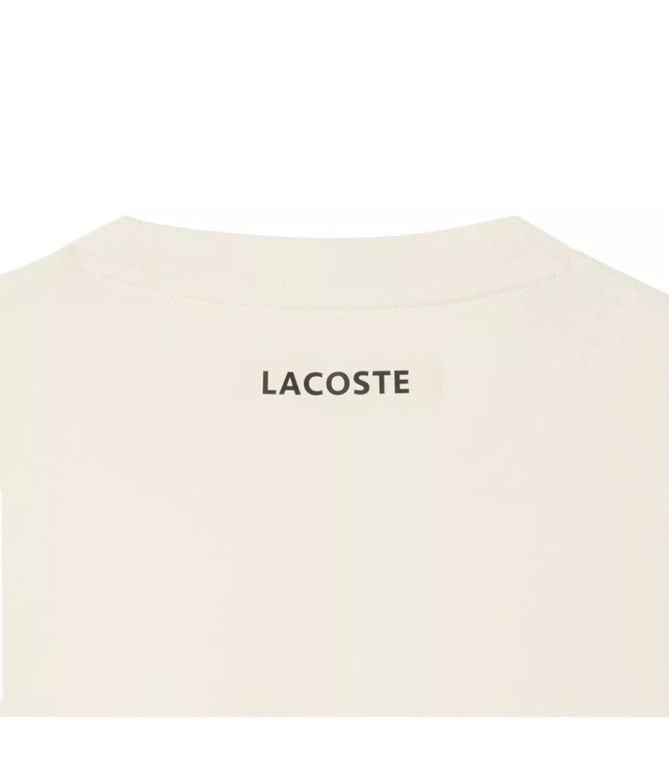 Camiseta Lacoste Ultra Dry Blanca Ecru Estampada 4