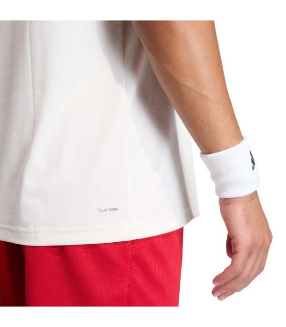 T-Shirt adidas Tennis Klassiker Blanc / Rouge 5