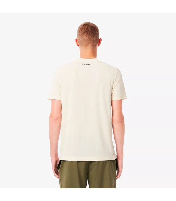 T-shirt Lacoste Ultra Dry Blanche Écru Imprimée