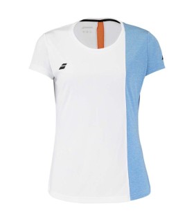 Camiseta Babolat Play Cap Mujer Blanco / Azul 1
