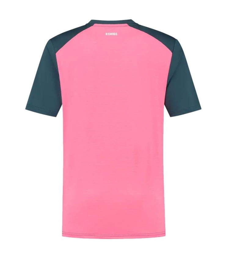 T-shirt K-Swiss Hypercourt Mix Melange Crew Bleu Pétrole / Rose 2