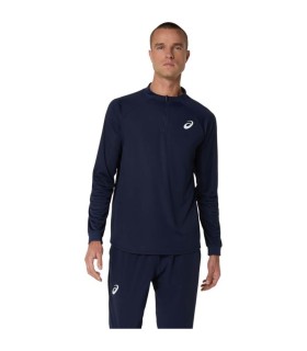 T-shirt manches longues asics fósic ls zip bleu marinho 1