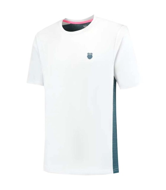 T-shirt K-Swiss Hypercourt Mix Melange Crew Blanc / Bleu Pétrole 1
