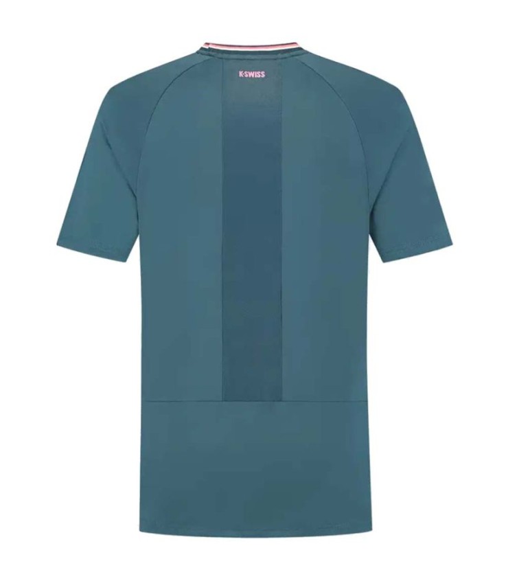 T-shirt K-Swiss Hypercourt Mesh Crew Bleu Pétreole 2