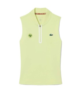 Polo Lacoste Roland Garros Frau ärmellos grün 1
