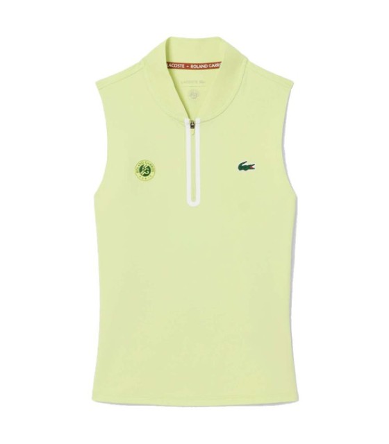 Polo Lacoste Roland Garros Femme Sans Manches Green 1