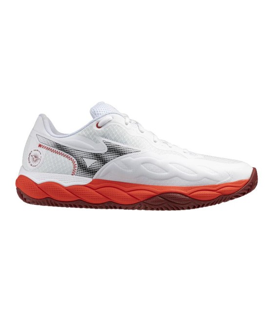 Zapatillas de Padel Mizuno Wave Enforce Court Clay Blanco Rojo 1
