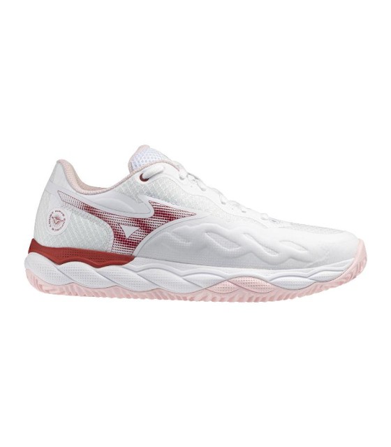 Padel Chinelos Mizuno Wave Imforce Tribunal Clay Branco Mulher Vermelha 1