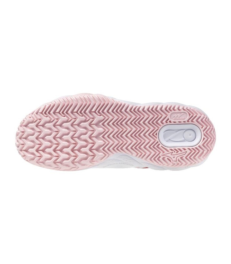Sneakers Mizuno Wave Faire de l'application de la Cour Blanc Blanc Femme rouge 2