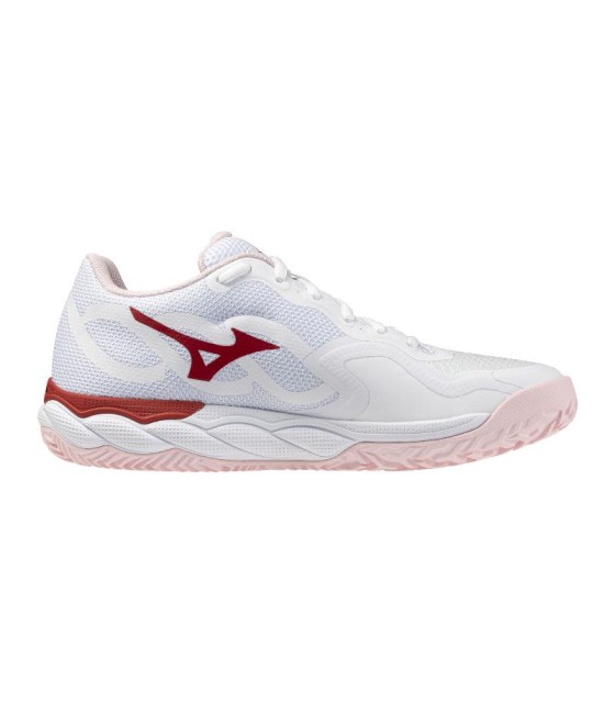 Baskets Padel Mizuno Wave Application Cour En Clay Blanc Femme rouge 3
