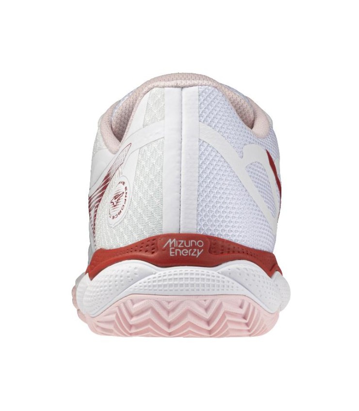 Padel Chinelos Mizuno Wave Imforce Tribunal Clay Branco Mulher Vermelha 5