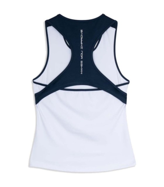 Nox time sem mangas t-shirt branco / azul marinho 2
