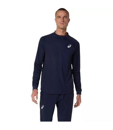 Asics Match LS Langarmshirt mit Reißverschluss Dunkelblau