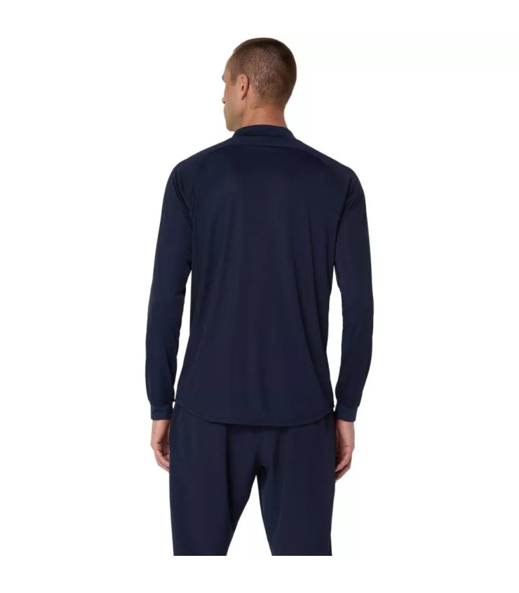 T-shirt à Manches Longues avec Fermeture Éclair Asics Match LS Bleu Marine