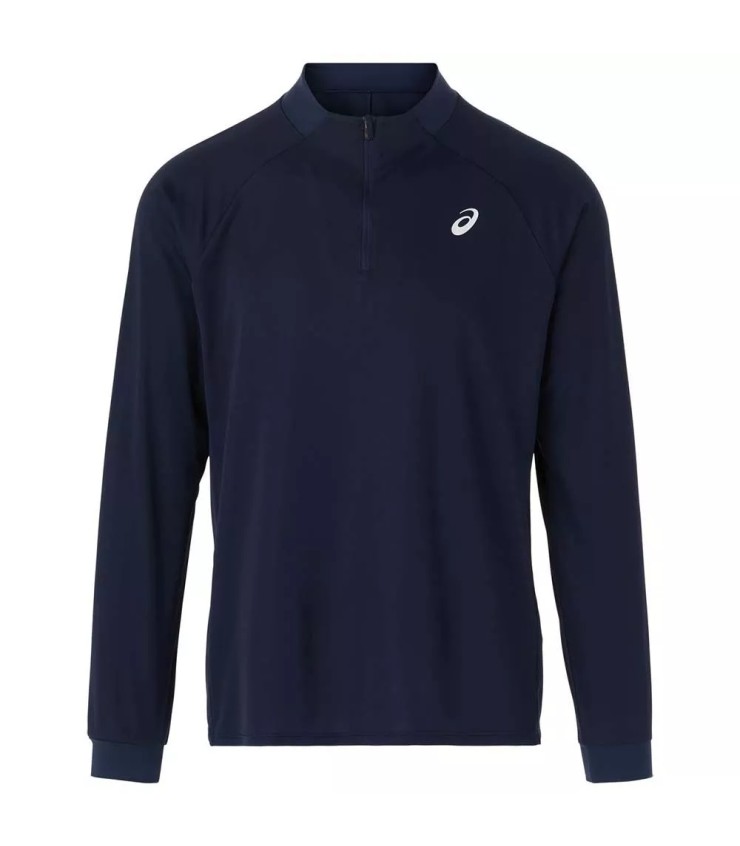 Camiseta de Manga Longa com Fecho Asics Match LS Azul Marinho