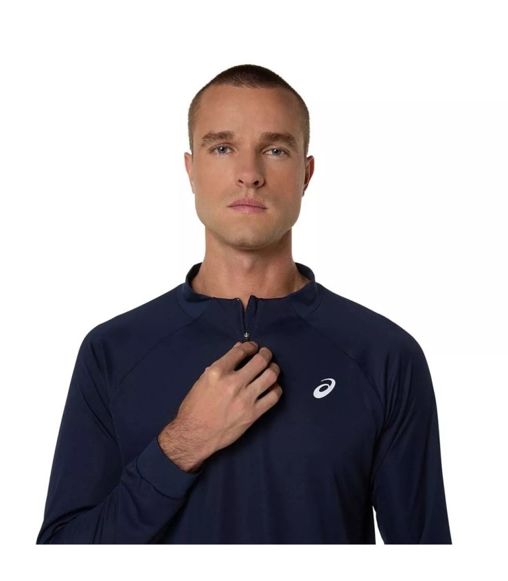 Zipper Long Sleeve T-Shirt ASICS Match LS Navy Blue