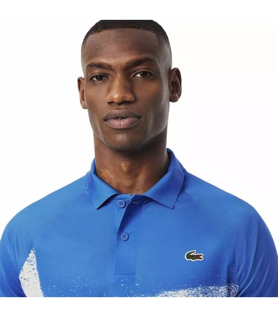 Polo Lacoste Tennis Novak Djokovic Blue White | IPONTENNIS