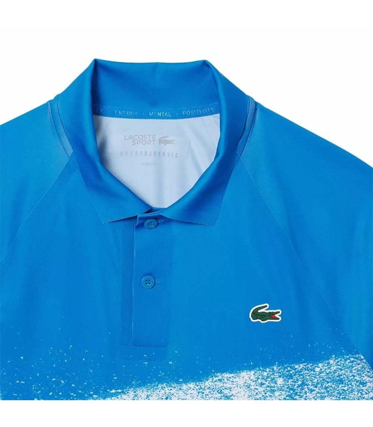 Polo Lacoste Tennisschläger Novak Djokovic Blau Weiß | IPONTENNIS