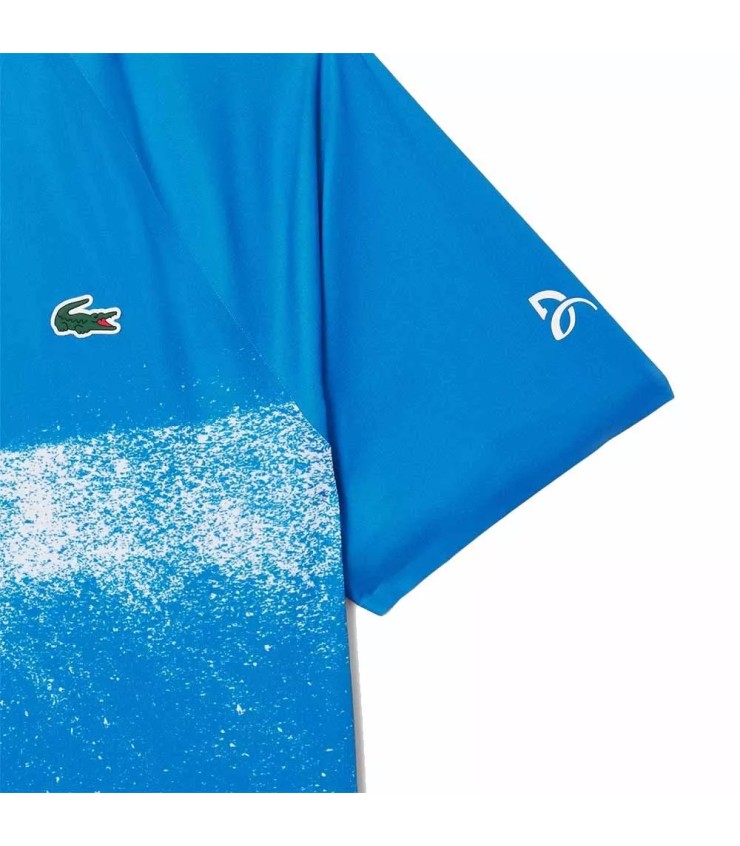 Polo Lacoste Tennis Novak Djokovic Blue White | IPONTENNIS