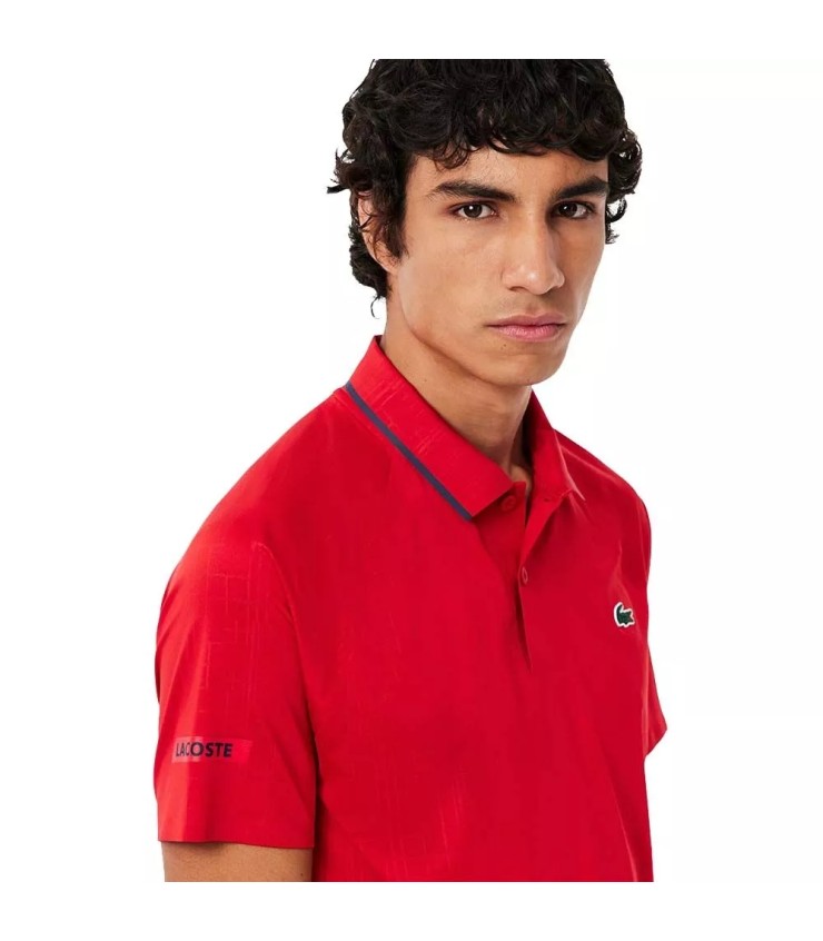 Polo de Ténis Lacoste Novak Djokovic em Pista Vermelho