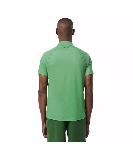 Grünes weißes Polo-Tennisshirt von Lacoste Novak Djokovic. | Ipontennis