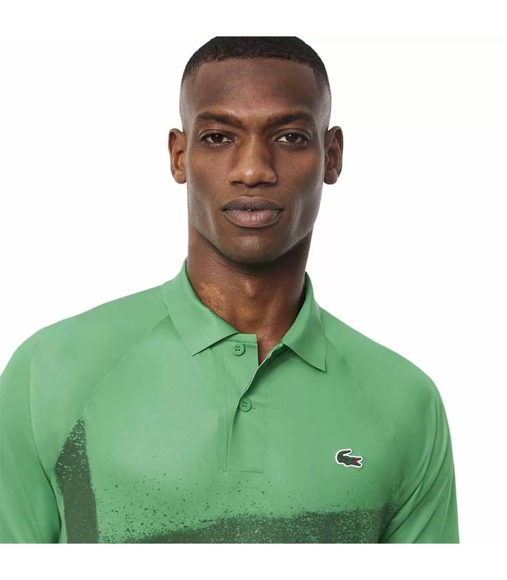 Polo vert blanc Lacoste Tennis Novak Djokovic. | Ipontennis