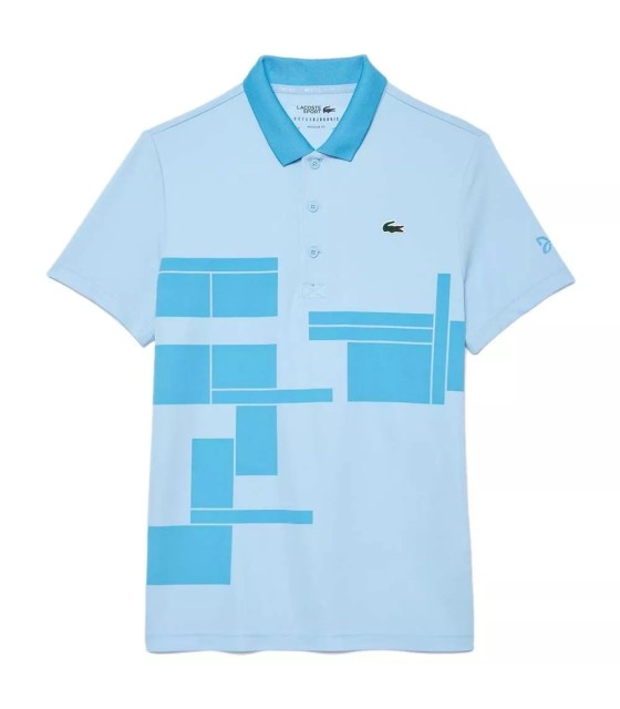 Hellblaues Tennis-Fan-Poloshirt von Lacoste Novak Djokovic | Ipontennis