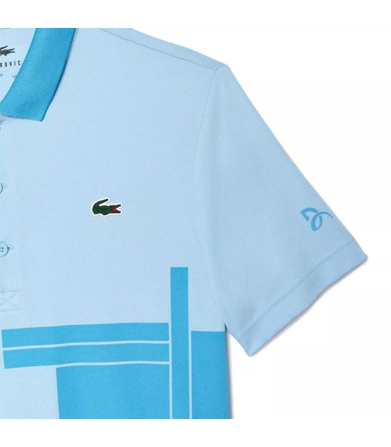 Hellblaues Tennis-Fan-Poloshirt von Lacoste Novak Djokovic | Ipontennis