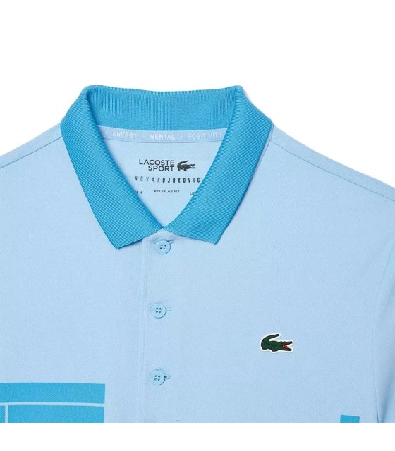 Hellblaues Tennis-Fan-Poloshirt von Lacoste Novak Djokovic | Ipontennis