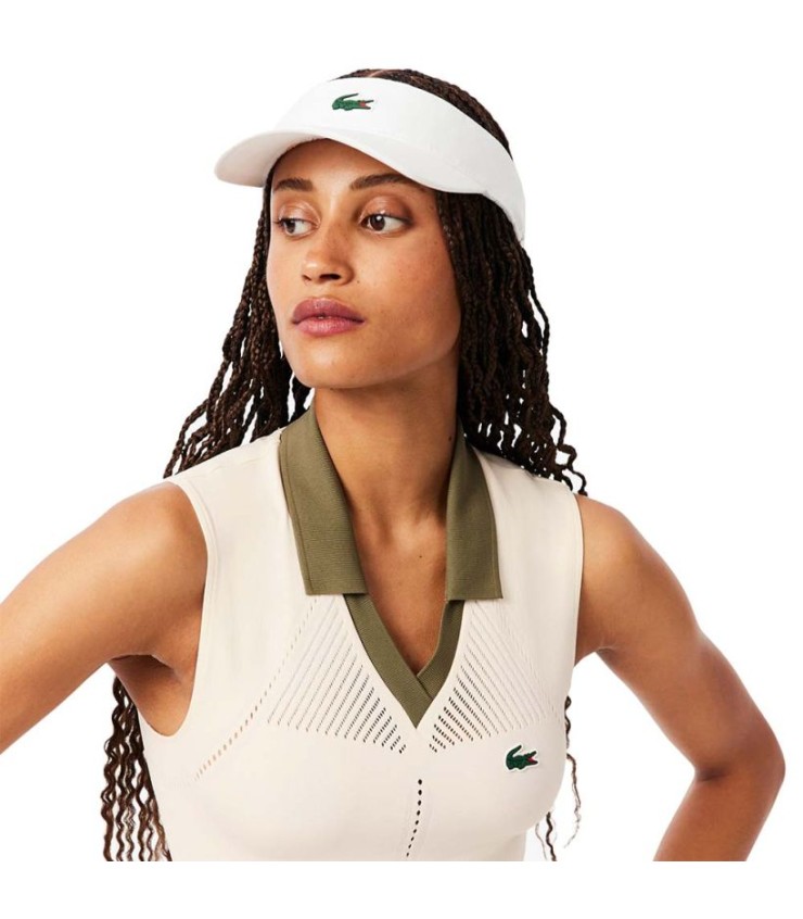 Polo Lacoste Beige sleeveless woman 4