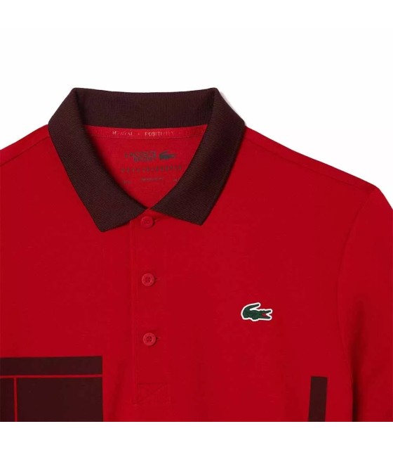 POLO LACOSTE TENNIS NOVAK DJOKOVIC ROT FAN-V | Ipontennis