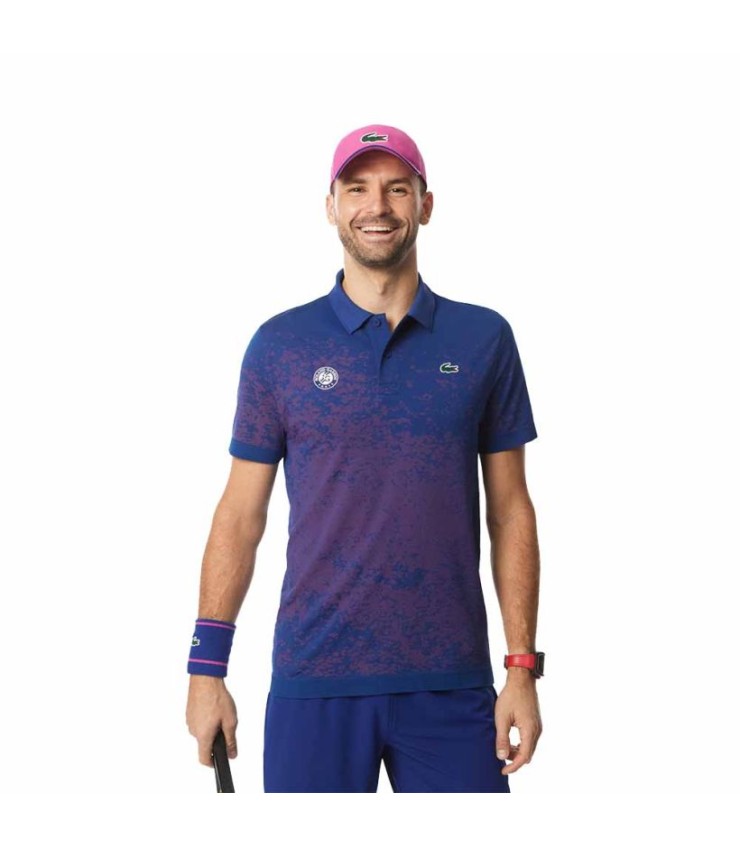 Polo Lacoste Sport Roland Garros Blue / Rosa 3