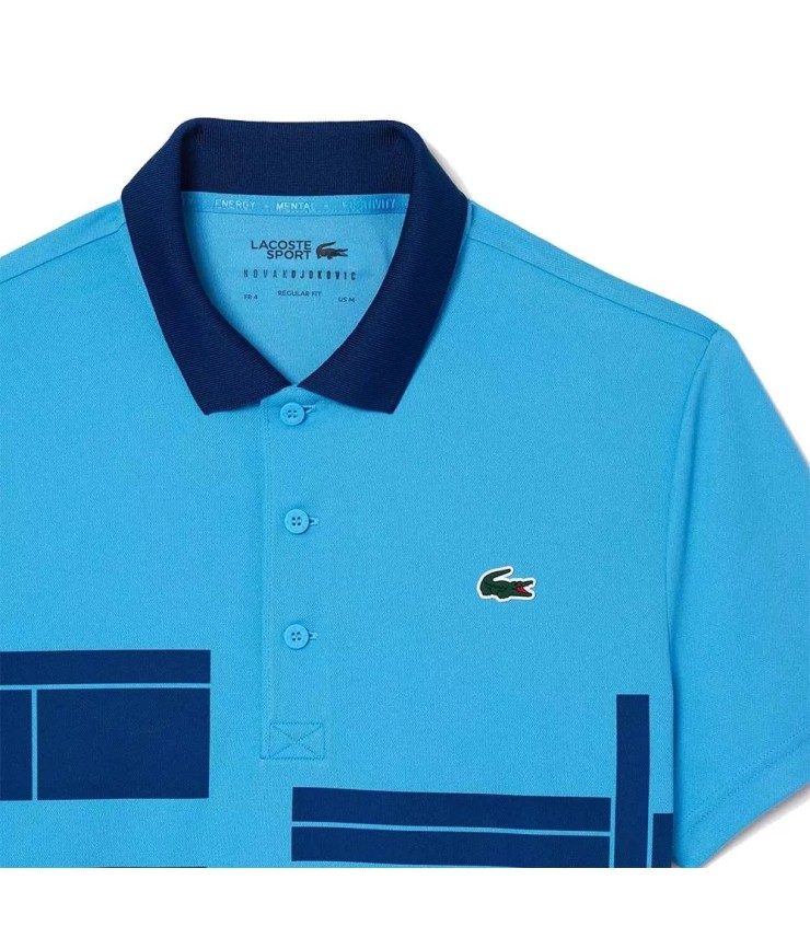 Polo Lacoste Tênis Novak Djokovic Aficionado Azul Polo | Ipontennis