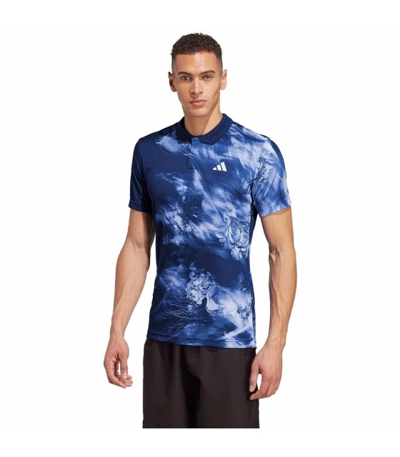 Adidas Melbourne HEAD.RDY FreeLift Polo Blau Bedruckt | Ipontennis