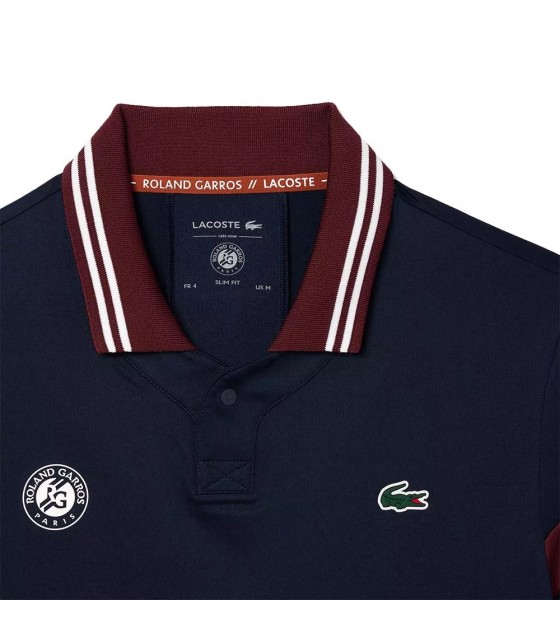 Polo bleu marine de Lacoste Tennis x Daniil Medvedev Roland Garros | Ipontennis