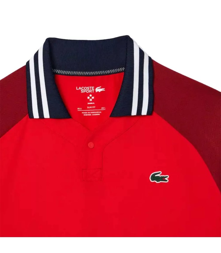 Polo rouge bordeaux de Lacoste Tennis x Daniil Medvedev. | Ipontennis