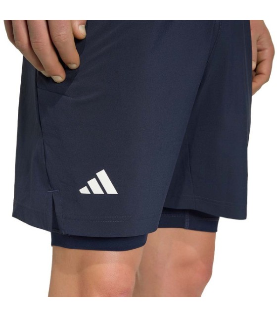 Adidas curtas pro 2n1 paris marinho azul 3