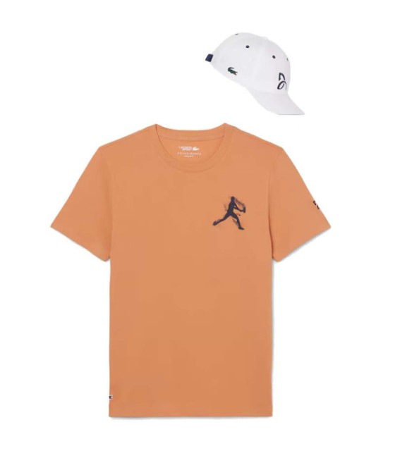 T-shirt do pacote + tampa Lacoste Tênis x Novak Djokovic Orange 1