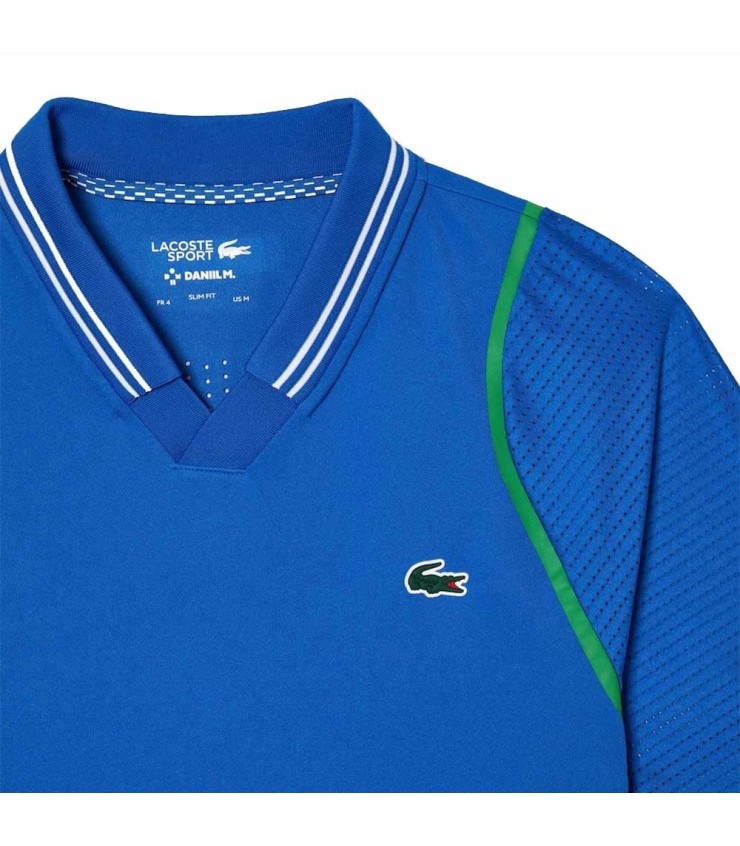Polo bleu de Lacoste Tennis x Daniil Medvedev. | Ipontennis