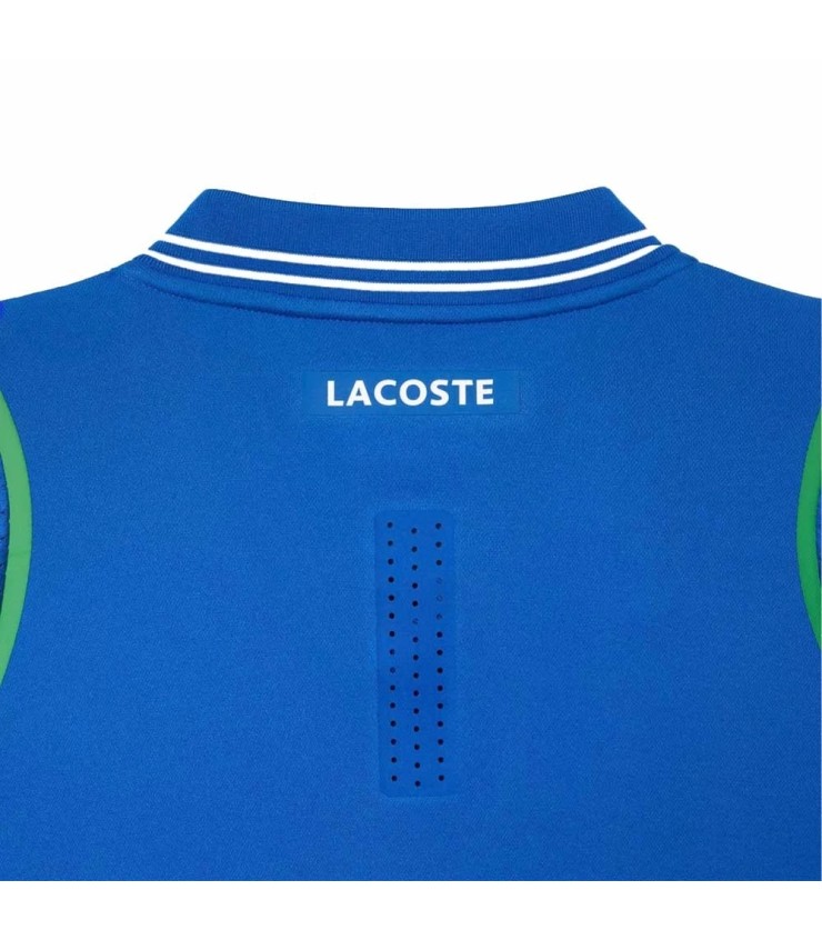 Polo bleu de Lacoste Tennis x Daniil Medvedev. | Ipontennis