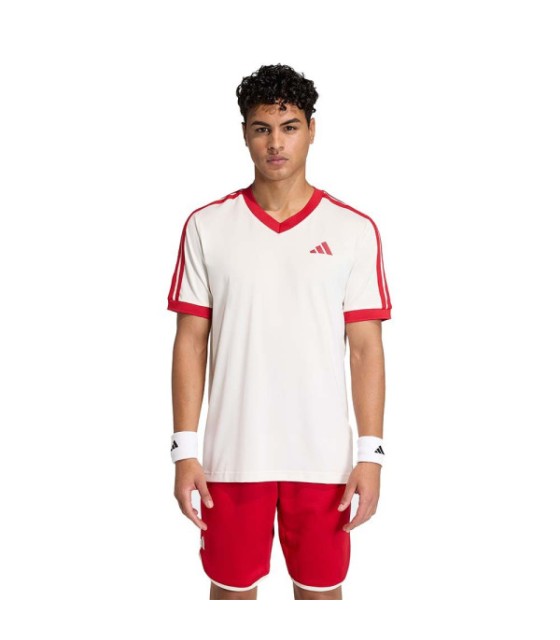 T-Shirt Adidas Tennis Classics Bianco / Rosso 2