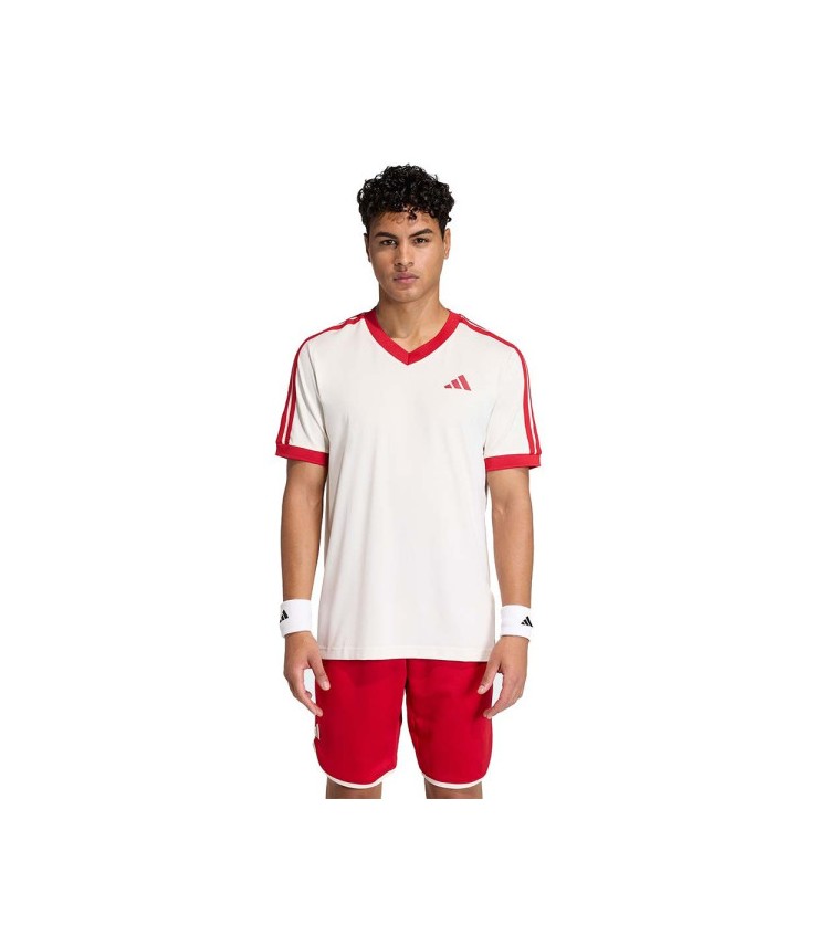 T-shirt Adidas Tennis Clássicos Branco / Vermelho 2